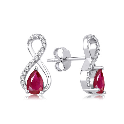 1.27 Karat Pırlanta Yakut Küpe - Baroni Diamond