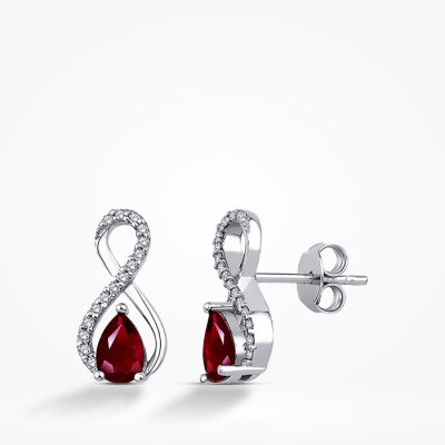 1.27 Karat Pırlanta Yakut Küpe - Baroni Diamond