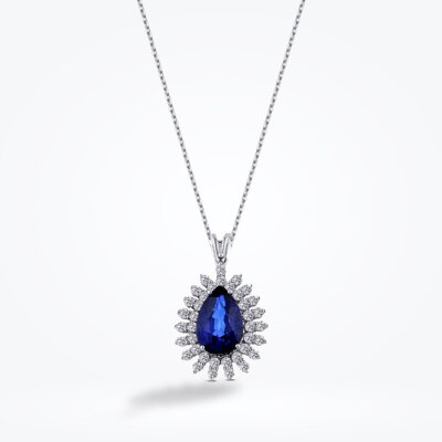 1.29 Karat Pırlanta Safir Kolye - Baroni Diamond (1)