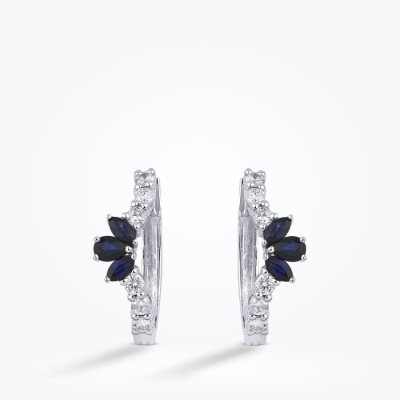 1.30 Karat Pırlanta Safir Küpe - Baroni Diamond (1)