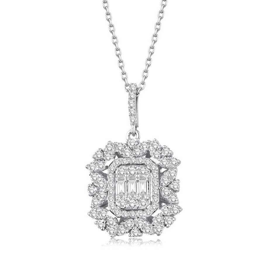 1.31 Karat Pırlanta Baget Kolye - Baroni Diamond