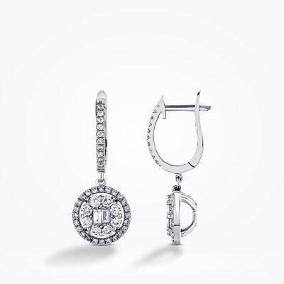 1.32 Karat Pırlanta Baget Küpe - 1