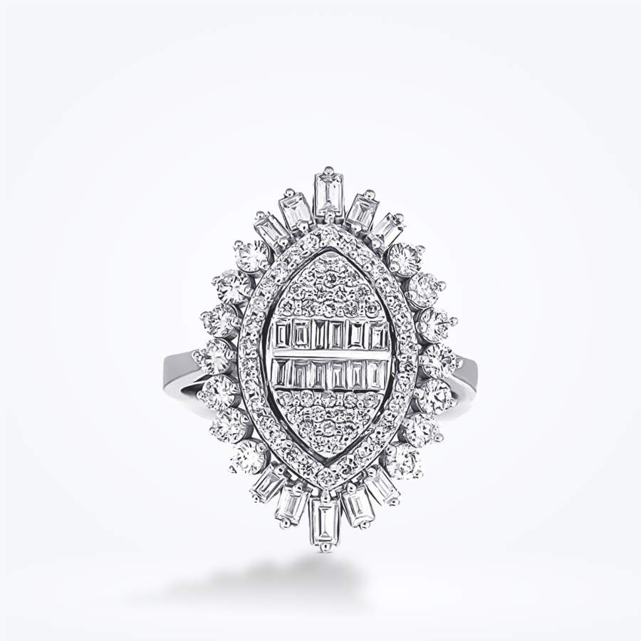 1.32 Karat Pırlanta Baget Yüzük - Baroni Diamond