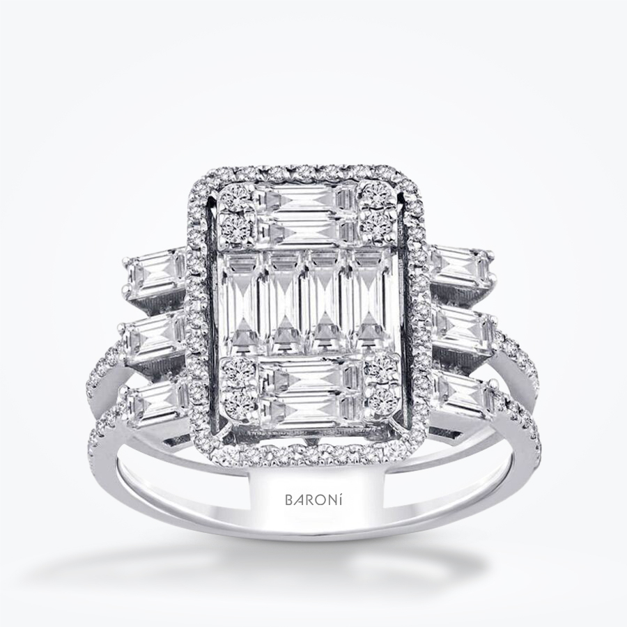 1.40 Karat Pırlanta Baget Yüzük - Baroni Diamond