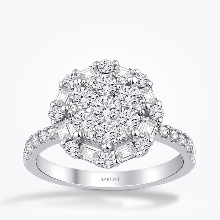 1.32 Karat Pırlanta Baget Yüzük - Baroni Diamond