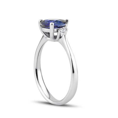1.32 Karat Pırlanta Damla Safir Yüzük - Baroni Diamond (1)