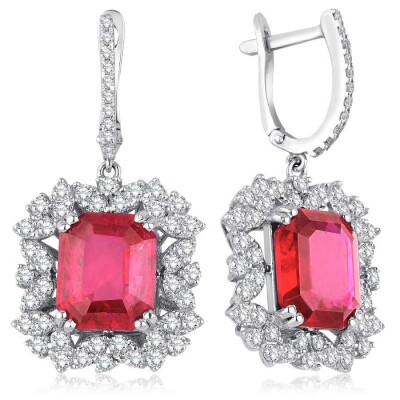 13.23 Karat Pırlanta Yakut Küpe - Baroni Diamond (1)