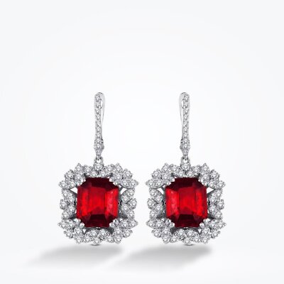 13.23 Karat Pırlanta Yakut Küpe - Baroni Diamond (1)