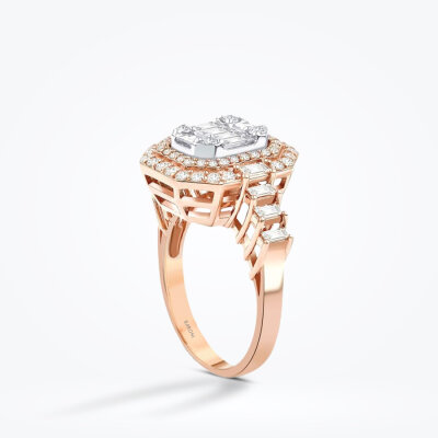 1.33 Karat Pırlanta Baget Rose Yüzük - Baroni Diamond (1)