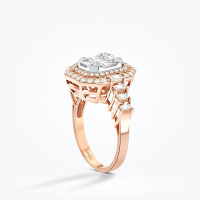 1.33 Karat Pırlanta Baget Rose Yüzük - Baroni Diamond (1)