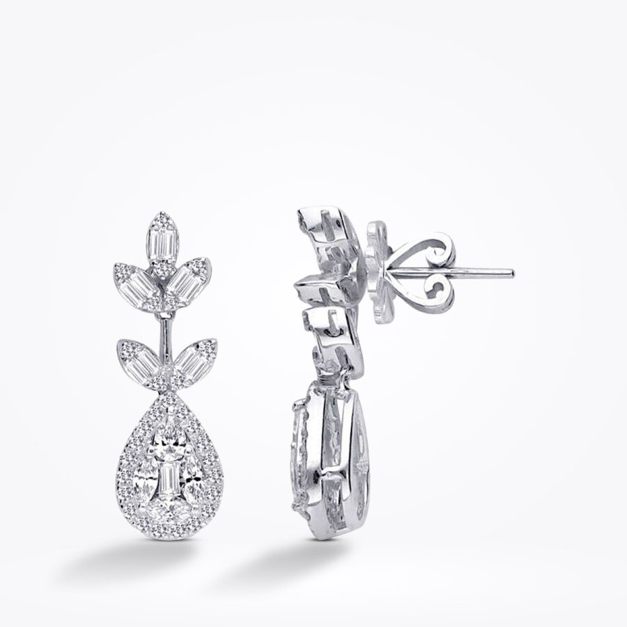 1.34 Karat Pırlanta Baget Küpe - Baroni Diamond