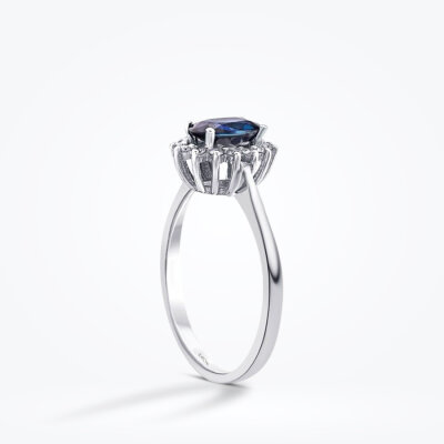 1.34 Karat Pırlanta Safir Yüzük - Baroni Diamond (1)