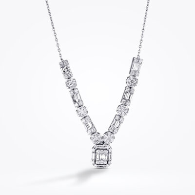 1.36 Karat Pırlanta Baget Kolye - 1