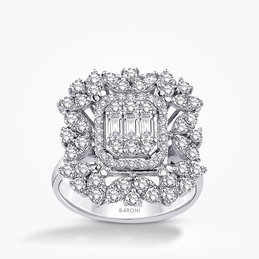 1.36 Karat Pırlanta Baget Yüzük - Baroni Diamond
