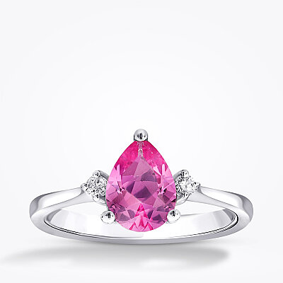 1.36 Karat Pırlanta Pembe Safir Yüzük - Baroni Diamond