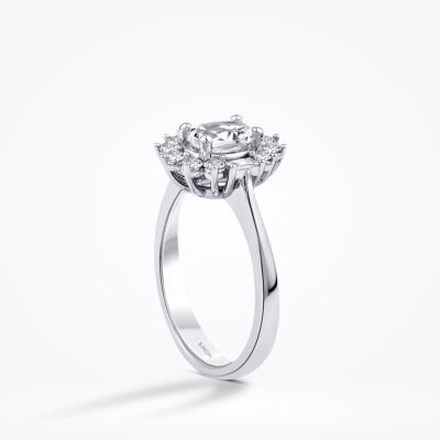 1.36 Karat Pırlanta Topaz Yüzük - 2