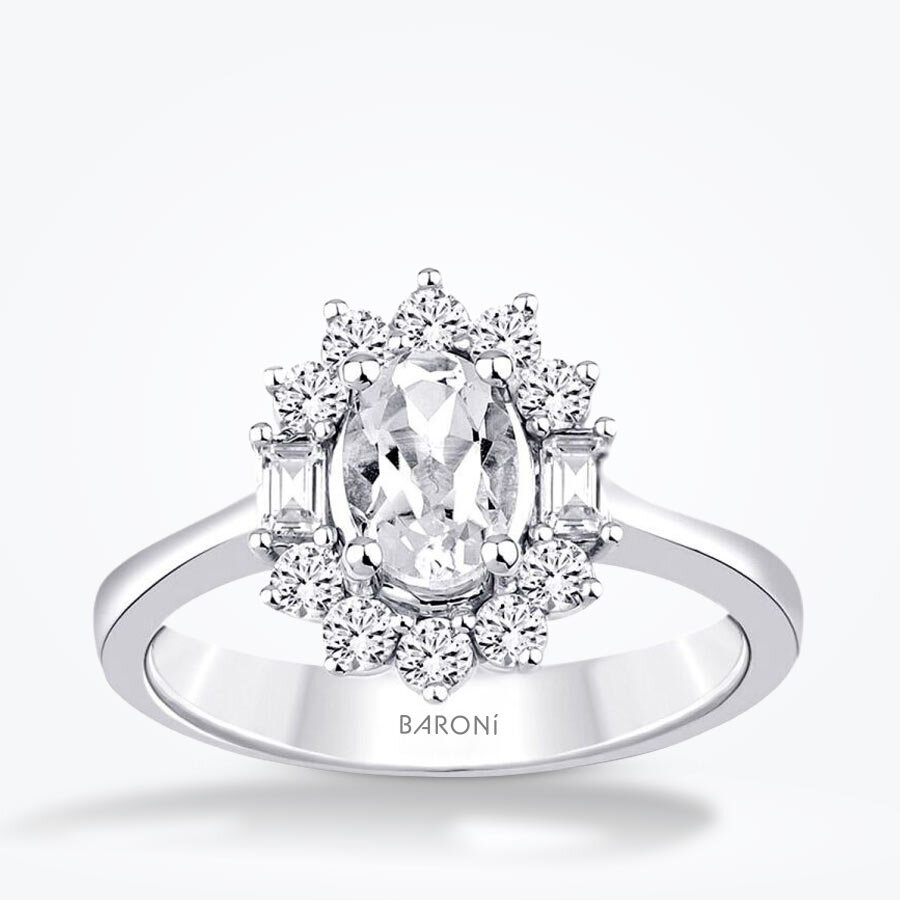 1.36 Karat Pırlanta Topaz Yüzük