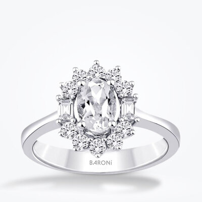 1.36 Karat Pırlanta Topaz Yüzük - 1