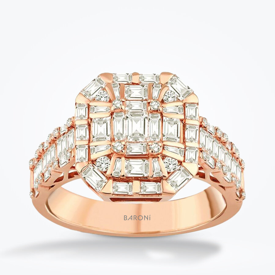 1.39 Karat Pırlanta Baget Yüzük - Baroni Diamond