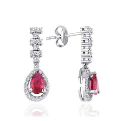 1.40 Karat Pırlanta Yakut Küpe - Baroni Diamond
