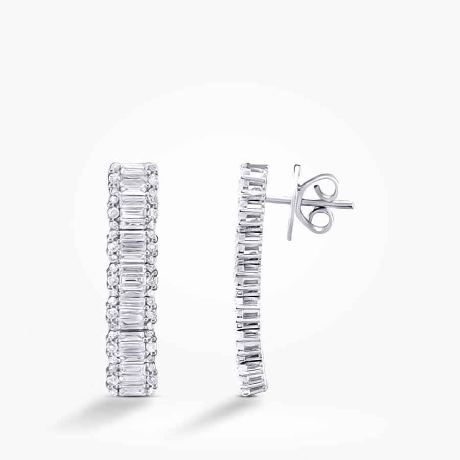 1.42 Karat Pırlanta Baget Küpe - Baroni Diamond