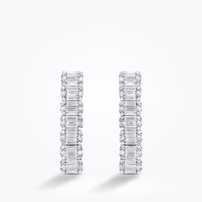 1.42 Karat Pırlanta Baget Küpe - 2