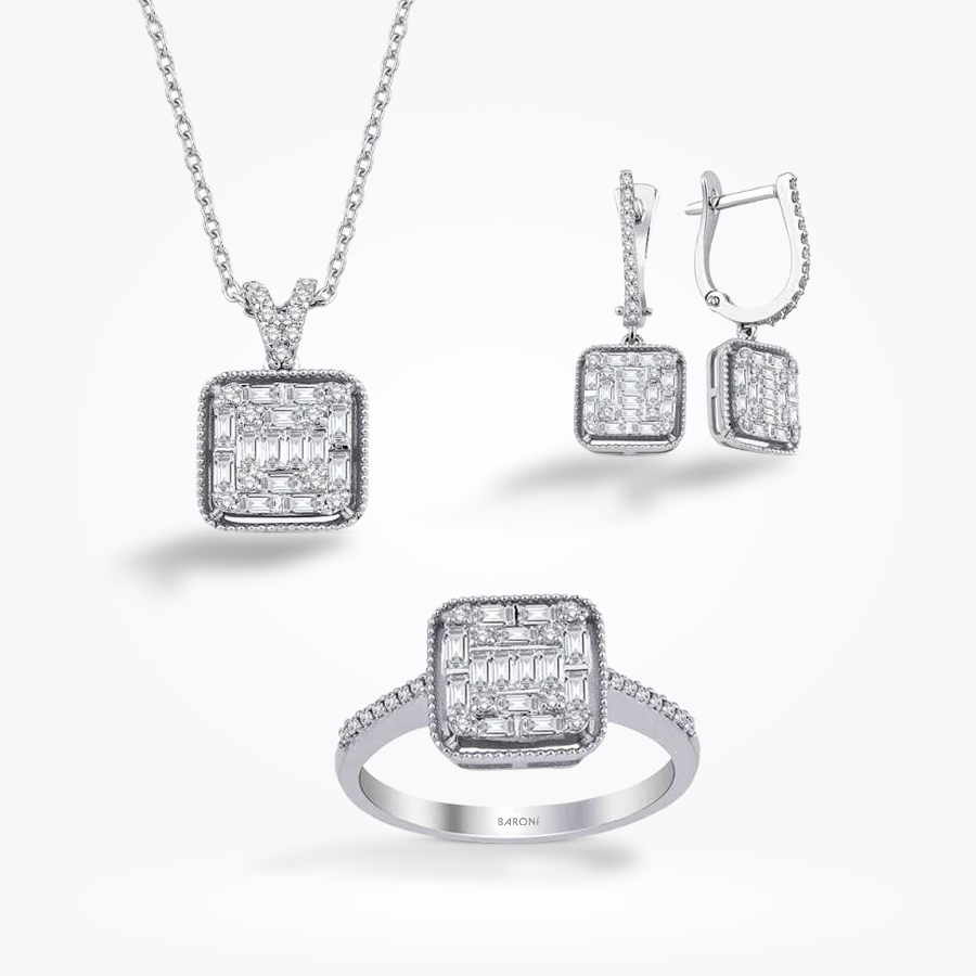 1.43 Karat Pırlanta Baget Set - Baroni Diamond
