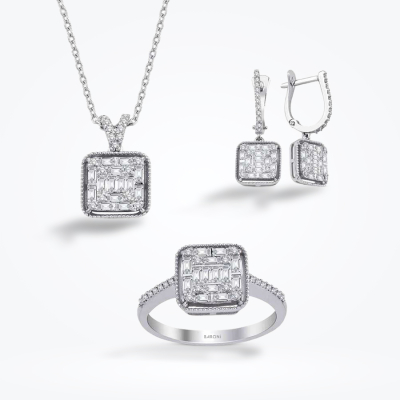 1.43 Karat Pırlanta Baget Set 