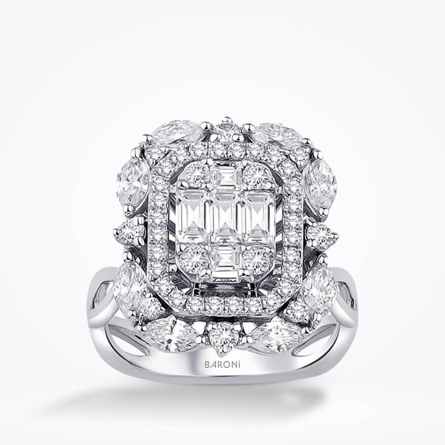 1.44 Karat Pırlanta Baget Yüzük - Baroni Diamond
