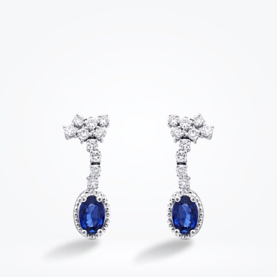 1.44 Karat Pırlanta Safir Küpe - Baroni Diamond (1)