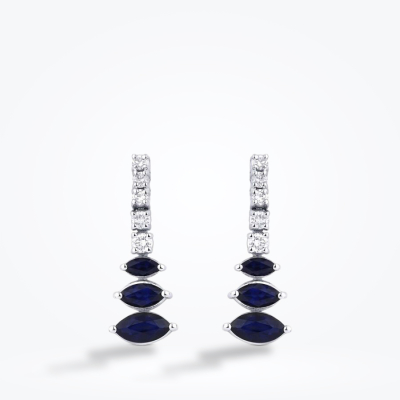 1.44 Karat Pırlanta Safir Küpe - Baroni Diamond (1)