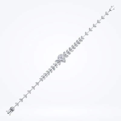 1.47 Karat Pırlanta Baget Damla Bileklik - 1