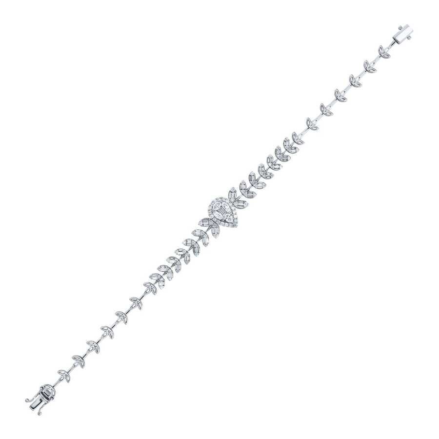 1.47 Karat Pırlanta Baget Damla Bileklik - Baroni Diamond