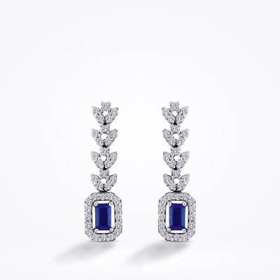 1.47 Karat Pırlanta Safir Küpe - Baroni Diamond (1)