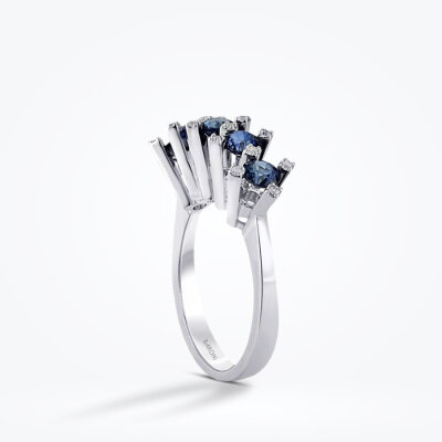 1.49 Karat Pırlanta Beştaş Safir Yüzük - Baroni Diamond (1)