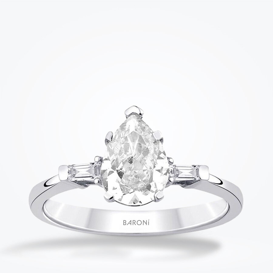 1.49 Karat Pırlanta Topaz Damla Yüzük - Baroni Diamond