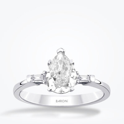 1.49 Karat Pırlanta Topaz Damla Yüzük - 1