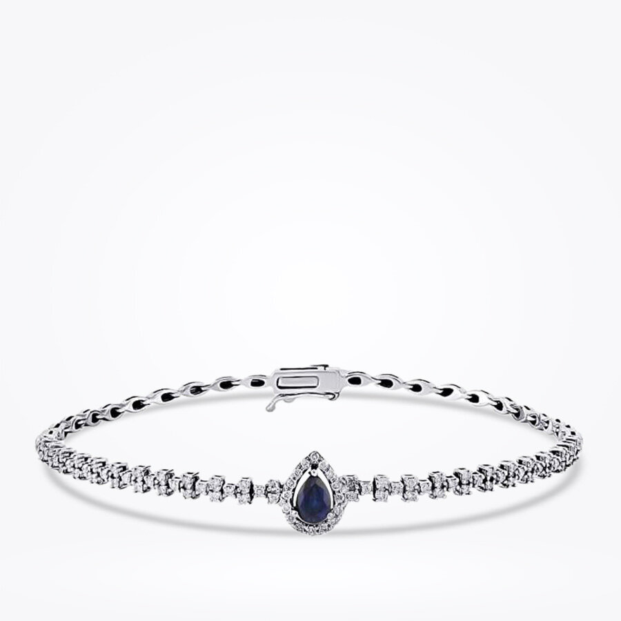 1.50 Karat Pırlanta Safir Bileklik