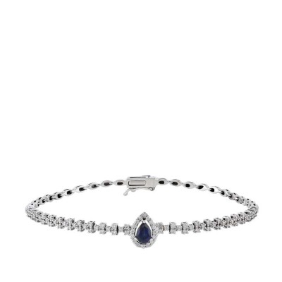 1.50 Karat Pırlanta Safir Bileklik - 1