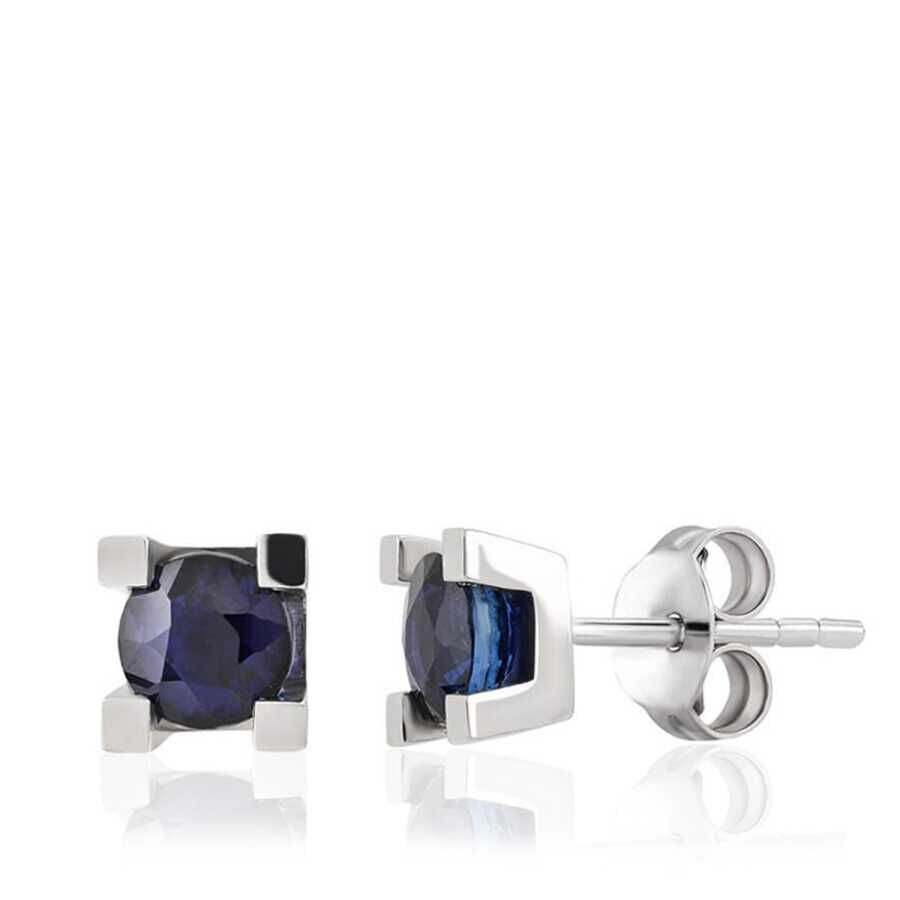1.50 Karat Pırlanta Tektaş Safir Küpe - Baroni Diamond