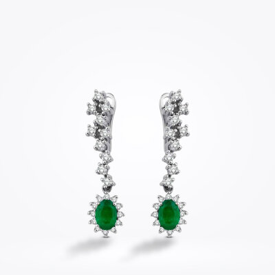 1.52 Karat Pırlanta Zümrüt Küpe - Baroni Diamond (1)