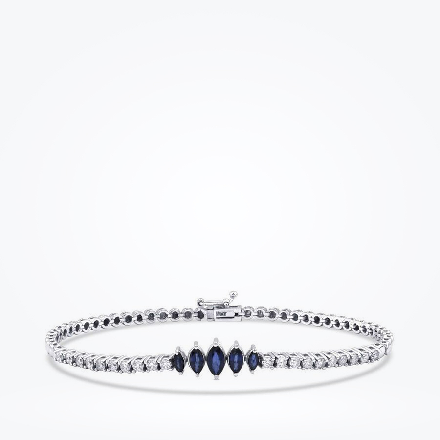 1.61 Karat Pırlantalı Safir Bileklik - Baroni Diamond