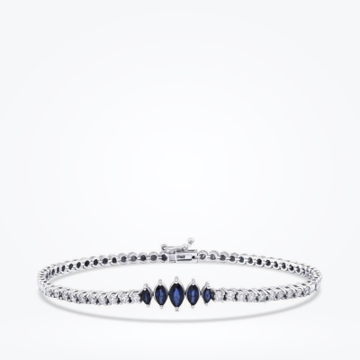1.61 Karat Pırlantalı Safir Bileklik 