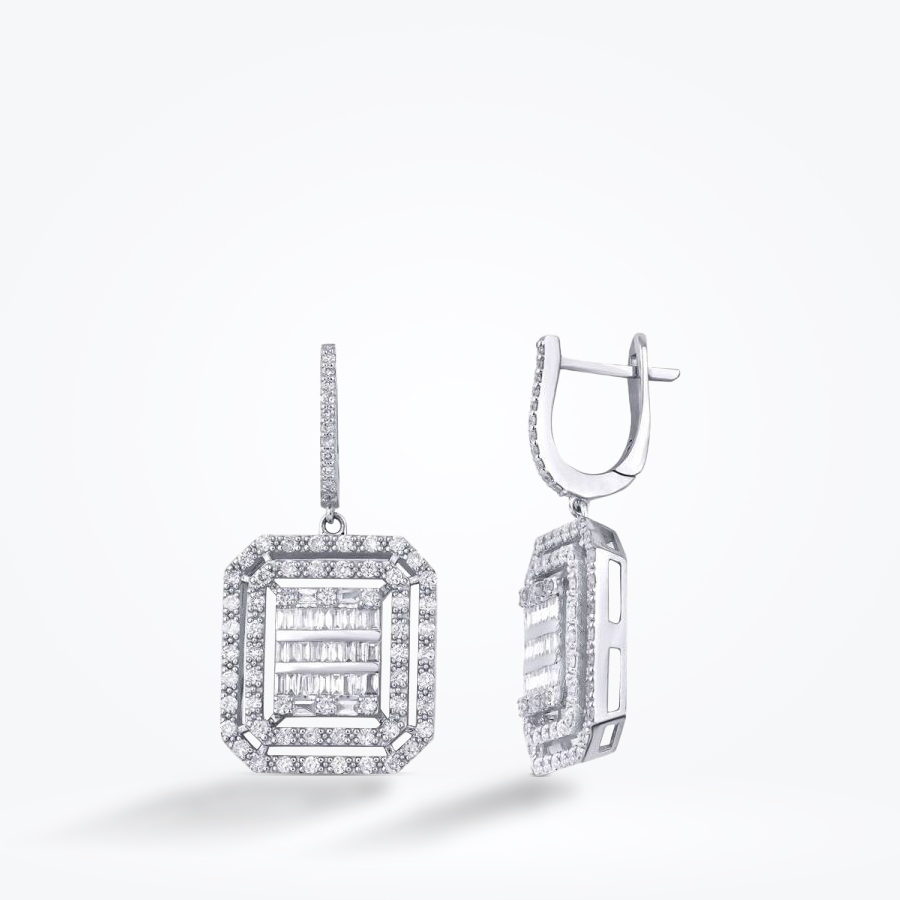 1.62 Karat Pırlanta Baget Küpe - Baroni Diamond
