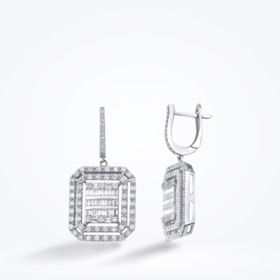 1.62 Karat Pırlanta Baget Küpe - Baroni Diamond