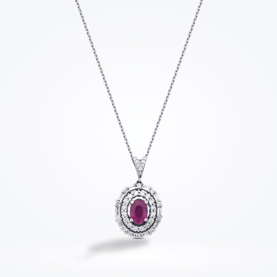 1.62 Karat Pırlanta Yakut Kolye - Baroni Diamond