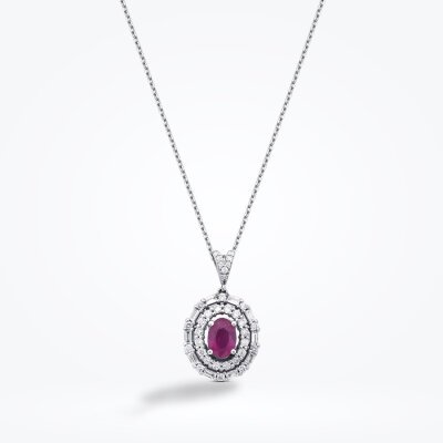 1.62 Karat Pırlanta Yakut Kolye - Baroni Diamond