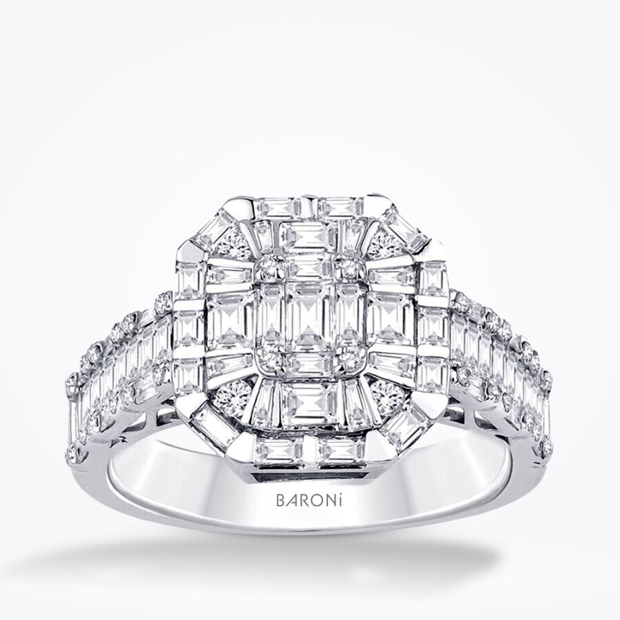 1.63 Karat Pırlanta Baget Yüzük - Baroni Diamond