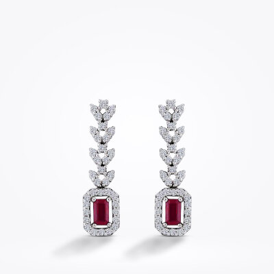 1.63 Karat Pırlanta Yakut Küpe - Baroni Diamond (1)