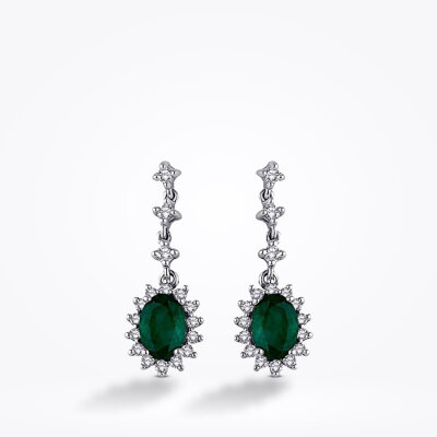 1.66 Karat Pırlanta Zümrüt Küpe - Baroni Diamond (1)